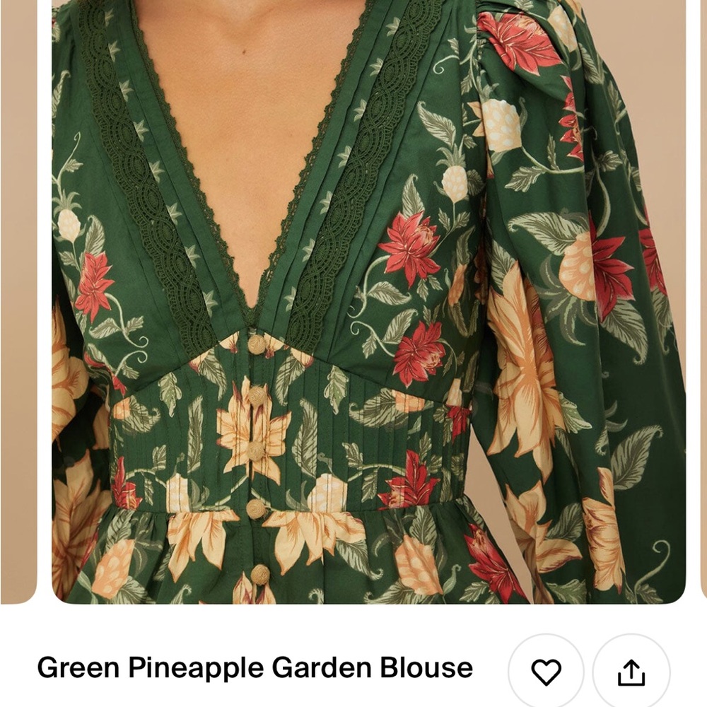 Farm Rio Green blouse - Picture 2 of 4